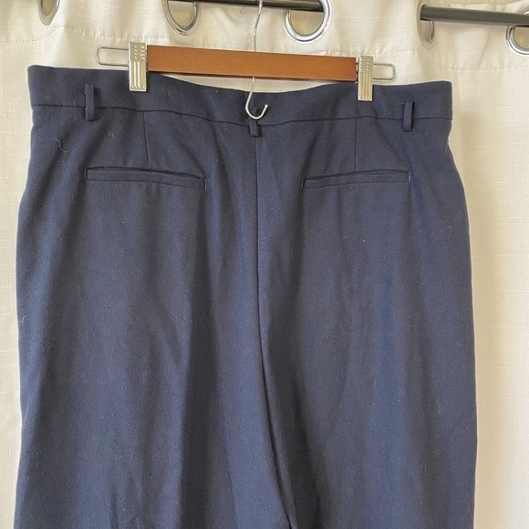 Ann Taylor Dress Pants Womens 14 Blue Wool Blend Wide Leg Trouser - Picture 9 of 14